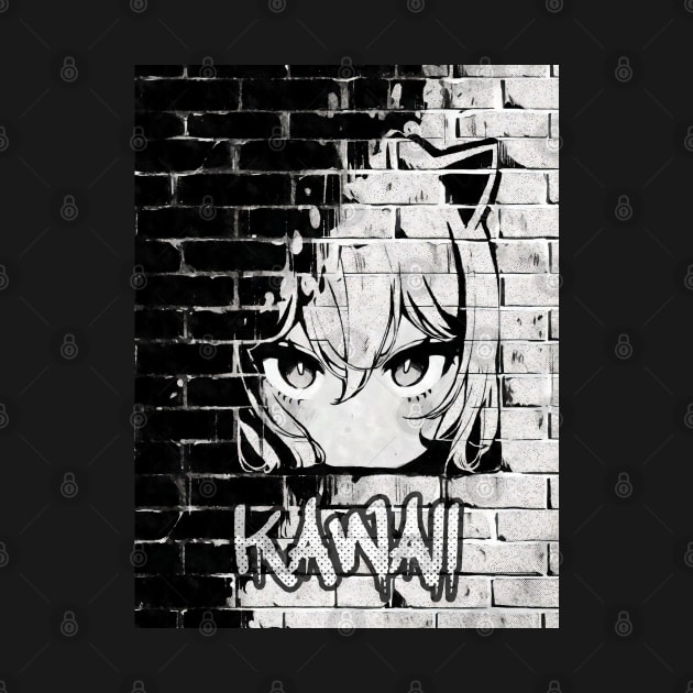 Kawaii Aesthetic Manga Nekomimi Anime Cat Girl Graffiti Art Style by TenchiMasaki