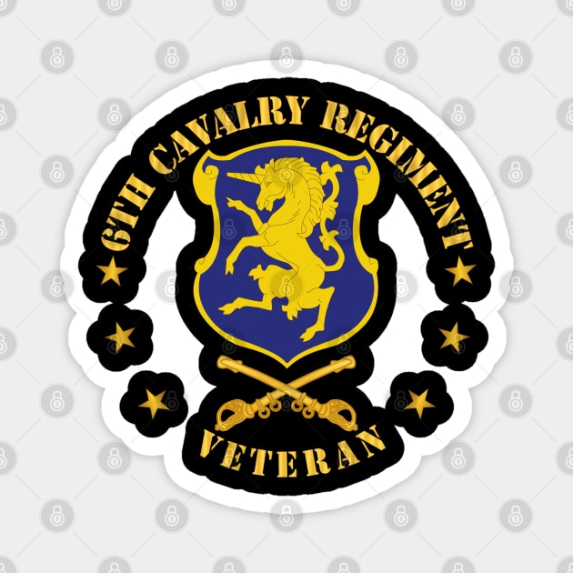 6th Cavalry Regiment Veteran w Cav Branch Magnet by twix123844