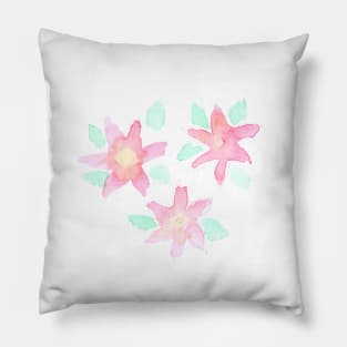 flowers, floral, gift, spring, summer, watercolor, illustration, painting, art, good mood, plant Pillow