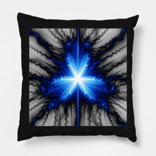 Electric Fractal Bloom Pillow
