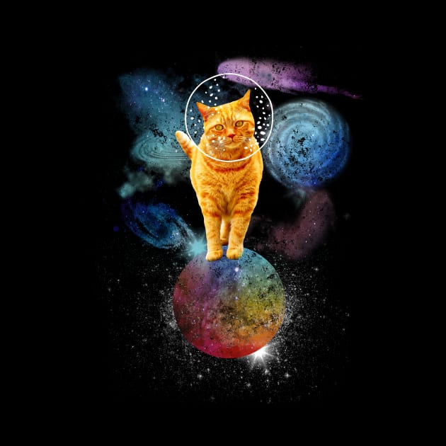 Space Ginger Cat Astronaut by VBleshka