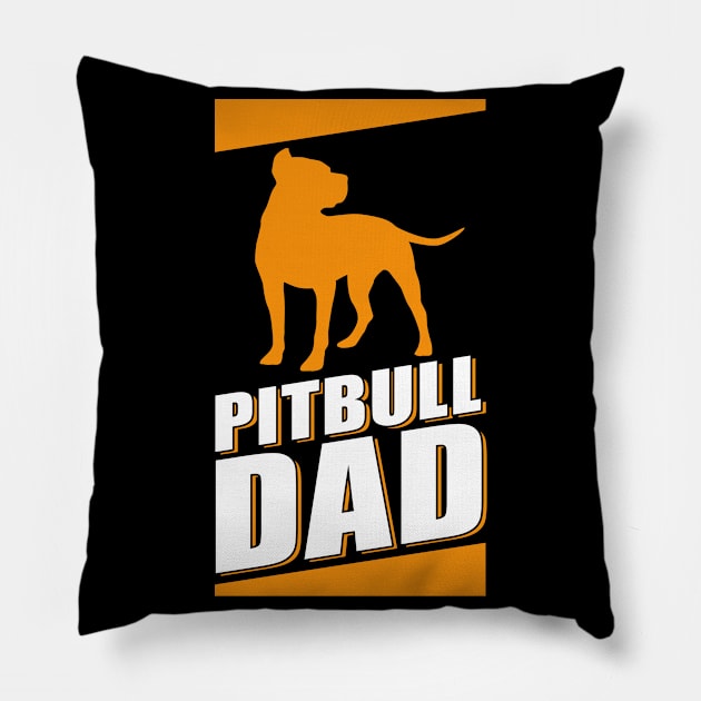 Pitbull Dad American Pit Bull Dog Owner Pillow by Streetwear KKS