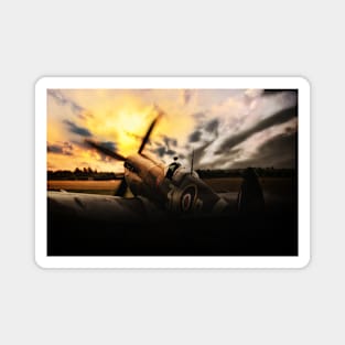 Spitfire Sunset Silhouette Magnet