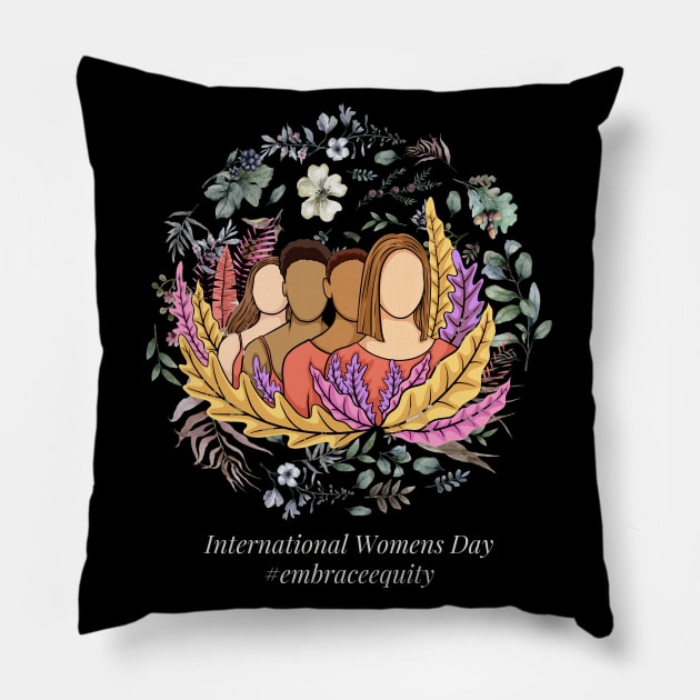 international women's day 2023 embrace equity 2023 Pillow by Ballari