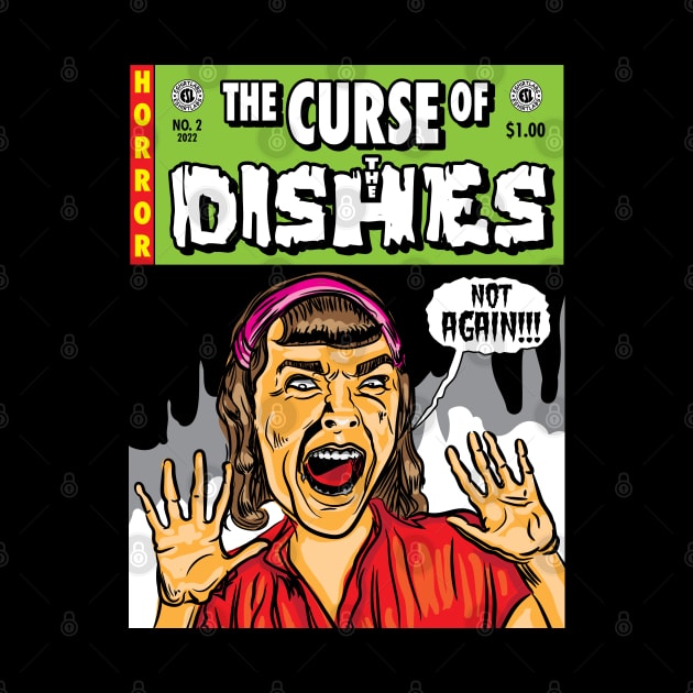 The Curse of the Dishes, Horror Comicbook Cover by eShirtLabs