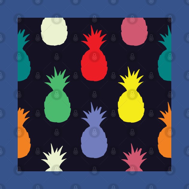 Colorful Pineapple Fruit Pattern by FromTheAshes