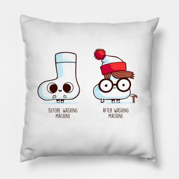 Before and After Washing Machine Pillow by Naolito