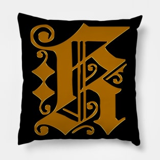 Golden Letter K Pillow