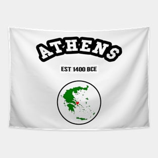 🏺 Athens Greece Strong, Greek Map, 1400 BCE, City Pride Tapestry