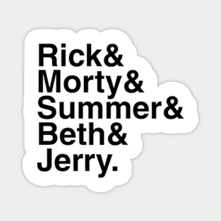 Rick Morty Smith Family (Black) Magnet