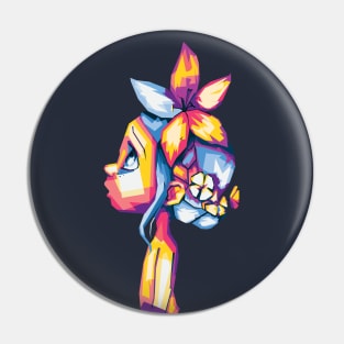 GIRL WITH FLOWER Pin