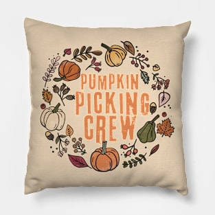 Pumpkin Picking Crew Halloween Pillow