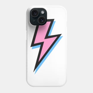 Pink and Blue Lightning Bolts with Black Outline Phone Case