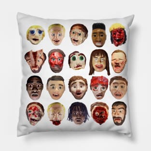 Claymation faces of death Pillow