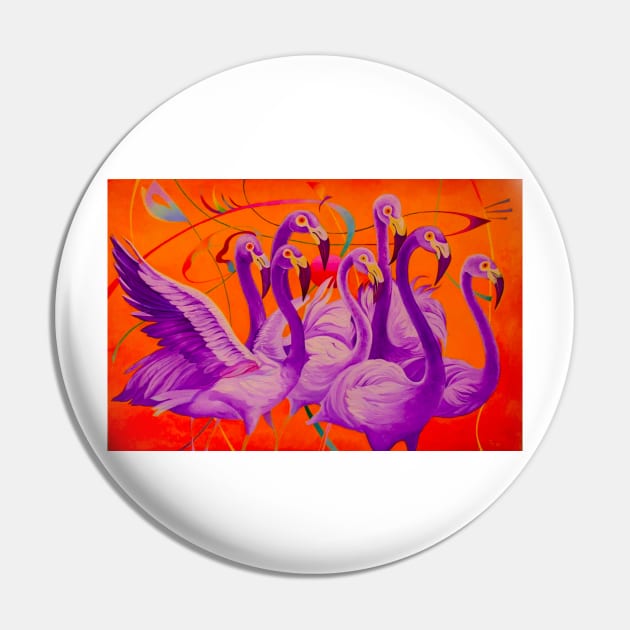 Purple Flamingo Pin by Binovska