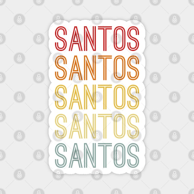 Santos Name Vintage Retro Pattern Magnet by CoolDesignsDz