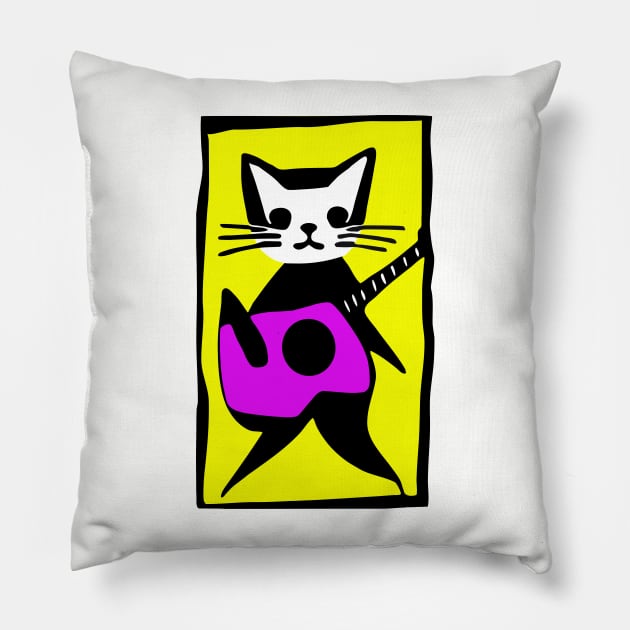 Rockin' Cat Pillow by loeye