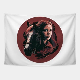 Woman and horse animal Tapestry