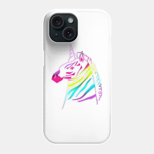 Neon Rainbow Zebracorn Unicorn Phone Case