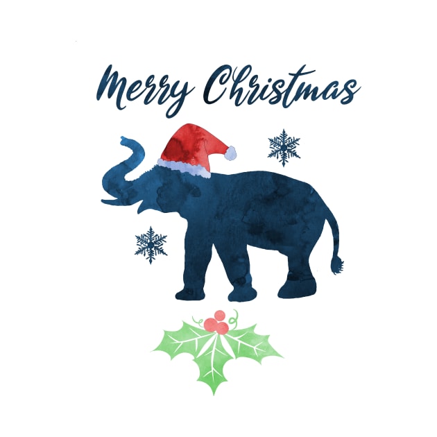 Christmas Elephant Art by TheJollyMarten