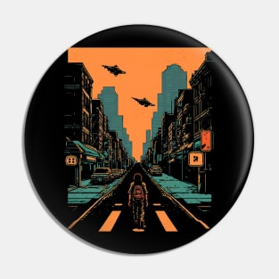 Lost in City Pixel Art Pin