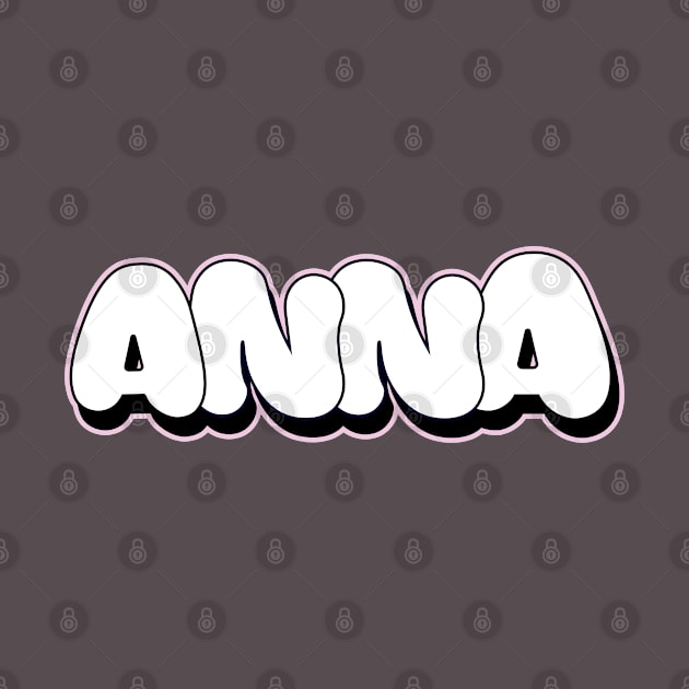ANNA name bubble letters graffiti writing Style by Love Wild Letters
