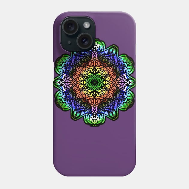 Mandala Mehndi Blossom - Rainbow - Peace Phone Case by Bits