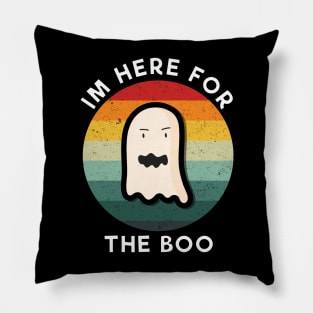 im here for the boo Vintage White Pillow