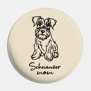 Schnauzer Mom Line Art Pin