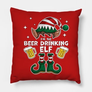 I'm The Beer Drinking Elf - Elf Matching Family Christmas Pillow