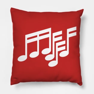 White Musical Notes Pillow