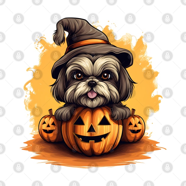 Halloween Shih Tzu Dog #3 by Chromatic Fusion Studio