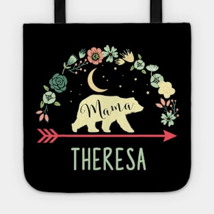 Theresa Name Gift Floral Personalized Mama Bear Tote