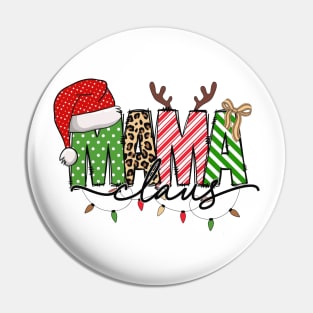 Mama Claus Christmas Lights Family Matching Xmas Pin