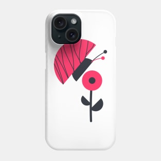 Abstract butterfly with flower art design Phone Case