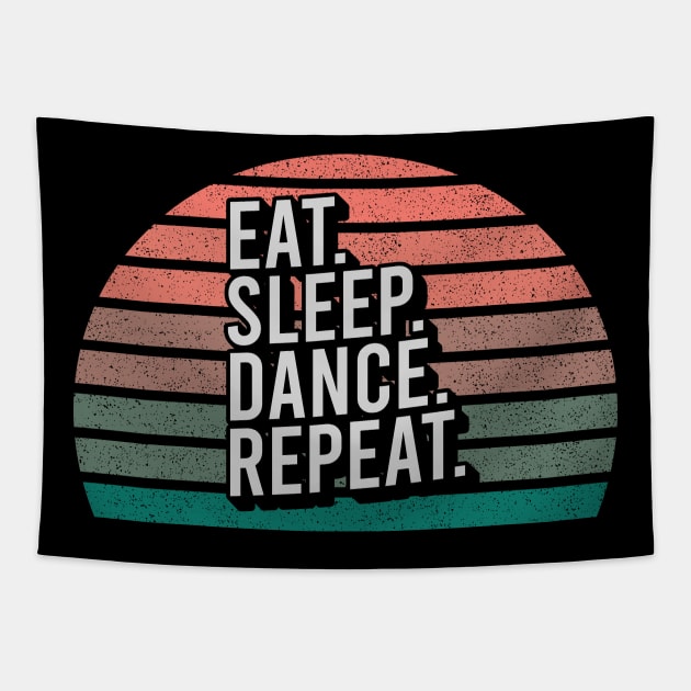 Vintage Retro Quote Eat Sleep Repaet Inspiration Tapestry by chacuy