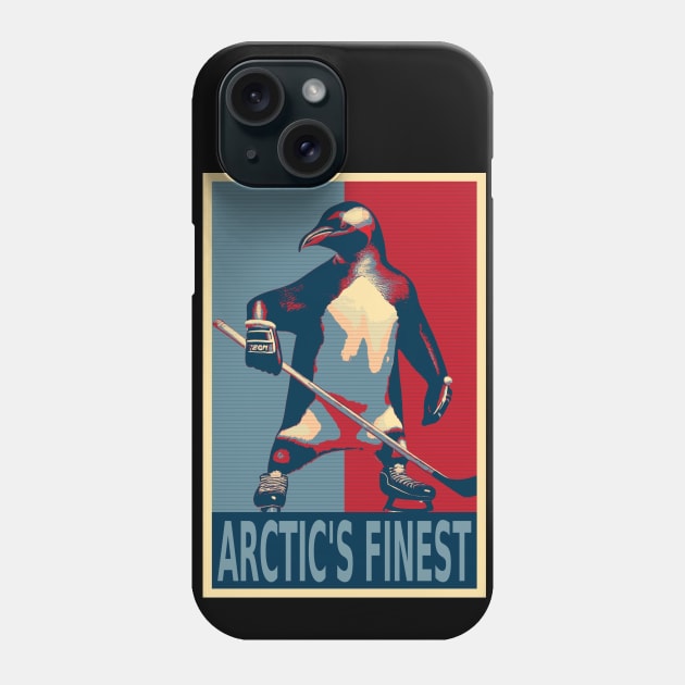 Arctic's Finest Penguin Ice Hockey HOPE Phone Case by DesignArchitect