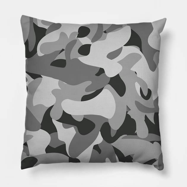 Camouflage Seamless Pattern Pillow by aquariart