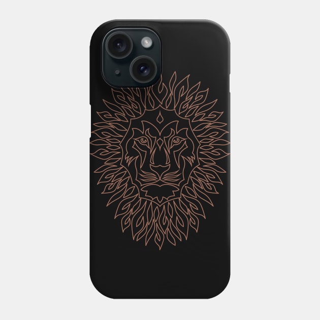 Vintage Lion Line Art Phone Case by PallKris