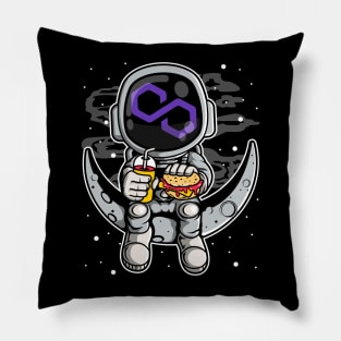 Astronaut Fastfood Polygon Matic Coin To The Moon Crypto Token Cryptocurrency Wallet Birthday Gift For Men Women Kids Pillow