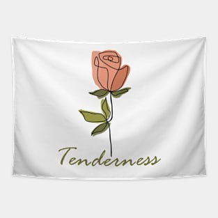 Tenderness one line flower, inspirational meanings Tapestry