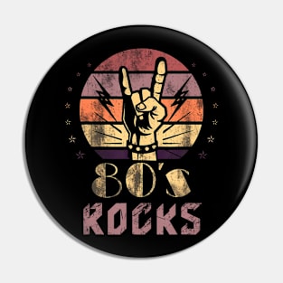 Vintage 80s Rock Bands Eighties 80s Party Retro Music Band Pin