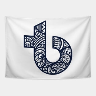 TB Icon Pattern in White + Navy Tapestry