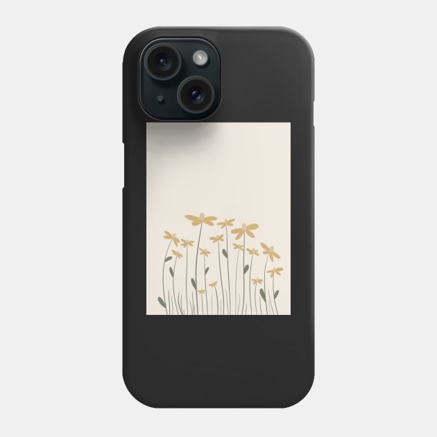 Marguerite Daisy Illustration - dainty flower drawing Phone Case by mckhowdesign