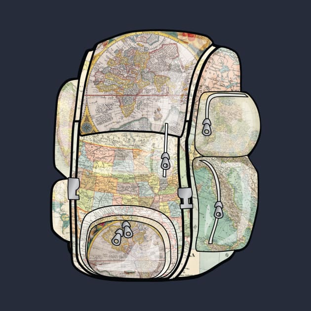 Vintage Maps Travel Backpack by EliseDesigns