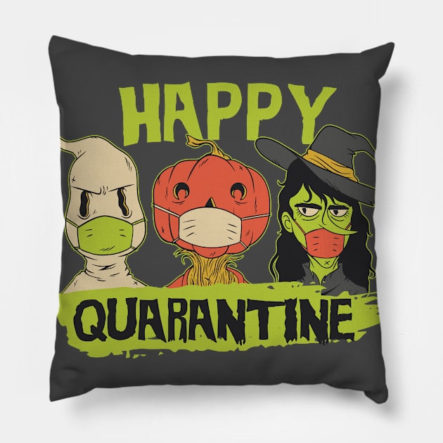 Happy Quarantine Halloween Pillow by SLAG_Creative