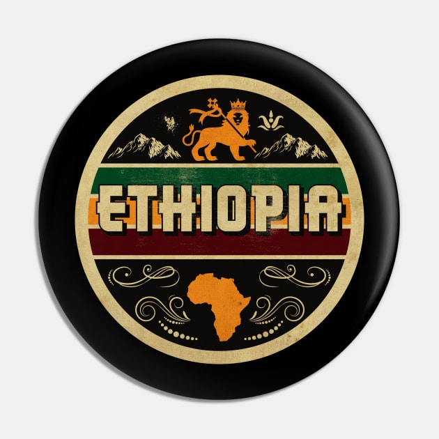 Ethiopia Rasta Pin by CTShirts