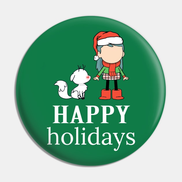 Hilda and Twig Happy Holidays Pin by MadyJustForFun