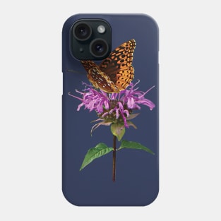 Bee Balm - Fritillary on Lavender Bee Balm Phone Case