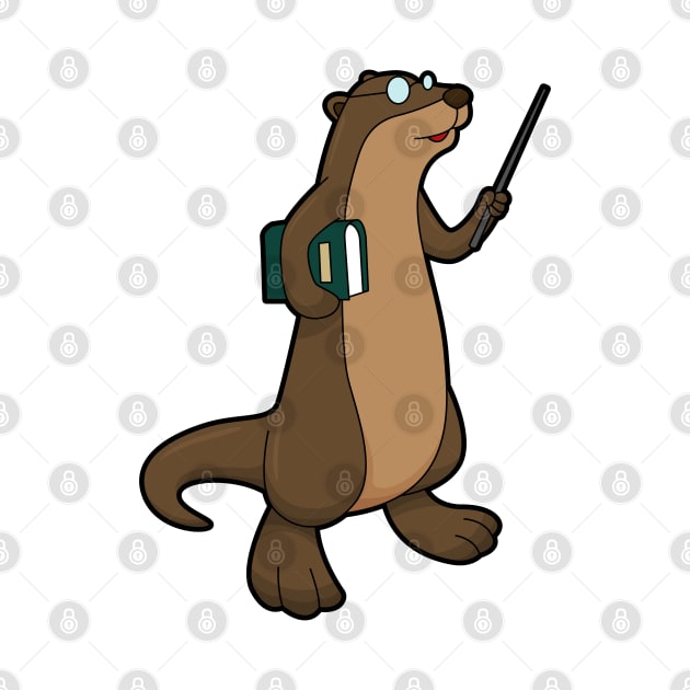 Otter as Teacher with Book & Pointer by Markus Schnabel